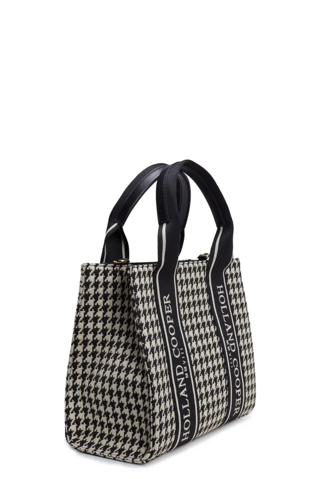 Women Bags Holland Cooper Pimlico Mini Tote Ecru Houndstooth Women Bags Holland Cooper Pimlico Mini Tote Ecru Houndstooth