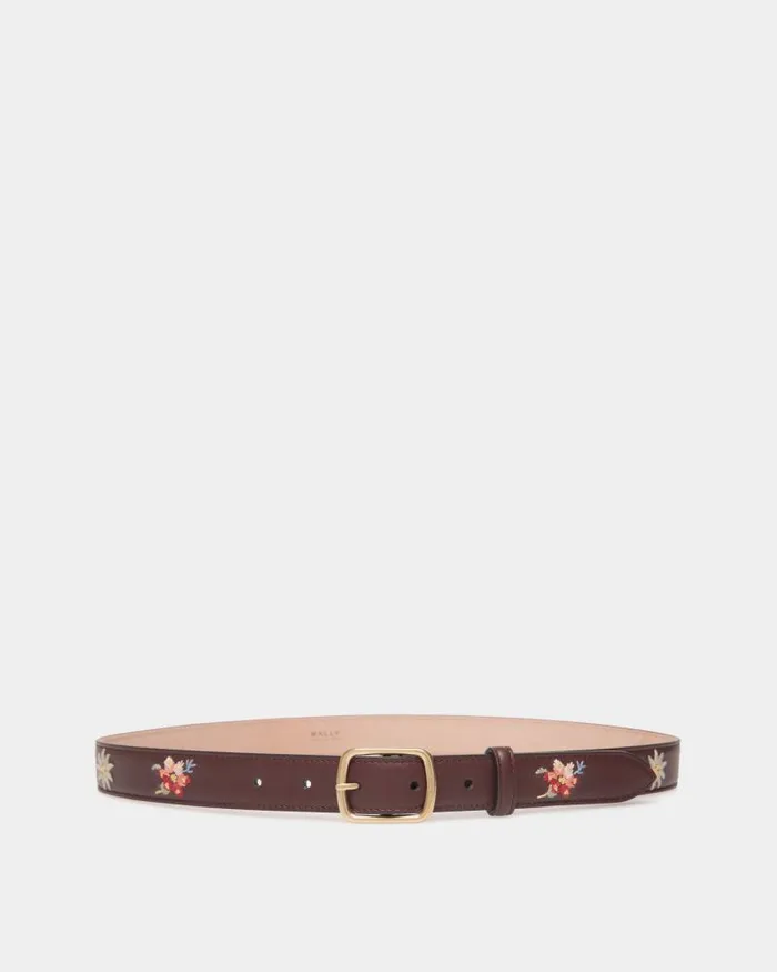Women Bally Belts Winter Capsule 25mm Belt In Chestnut Brown Leather Brown