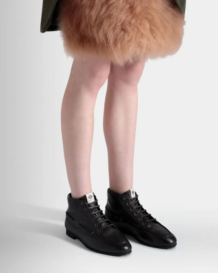Women Bally Boots and Ankle Boots Plume Bootie In Black Leather Black Women Bally Boots and Ankle Boots Plume Bootie In Black Leather Black