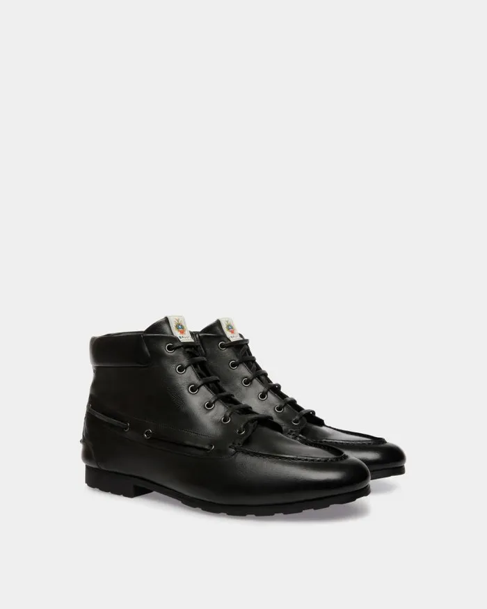 Women Bally Boots and Ankle Boots Plume Bootie In Black Leather Black Women Bally Boots and Ankle Boots Plume Bootie In Black Leather Black
