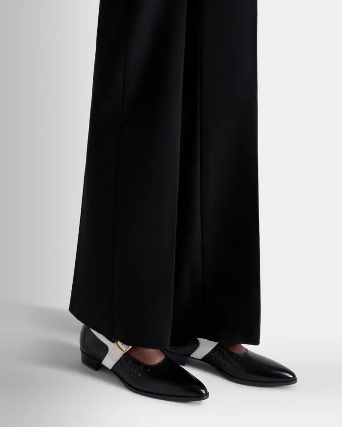 Women Bally Flats and Moccasins Glendale MaryJane In Black And White Leather Black Women Bally Flats and Moccasins Glendale MaryJane In Black And White Leather Black