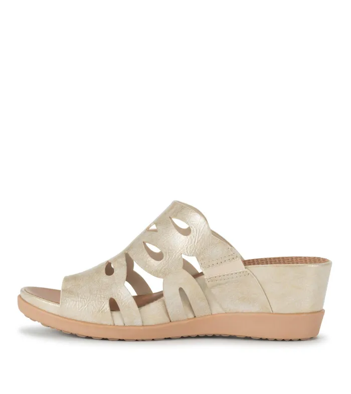 Women Baretraps Posture Plus Sandals Demetra Wedge Slide Sandal Light Gold