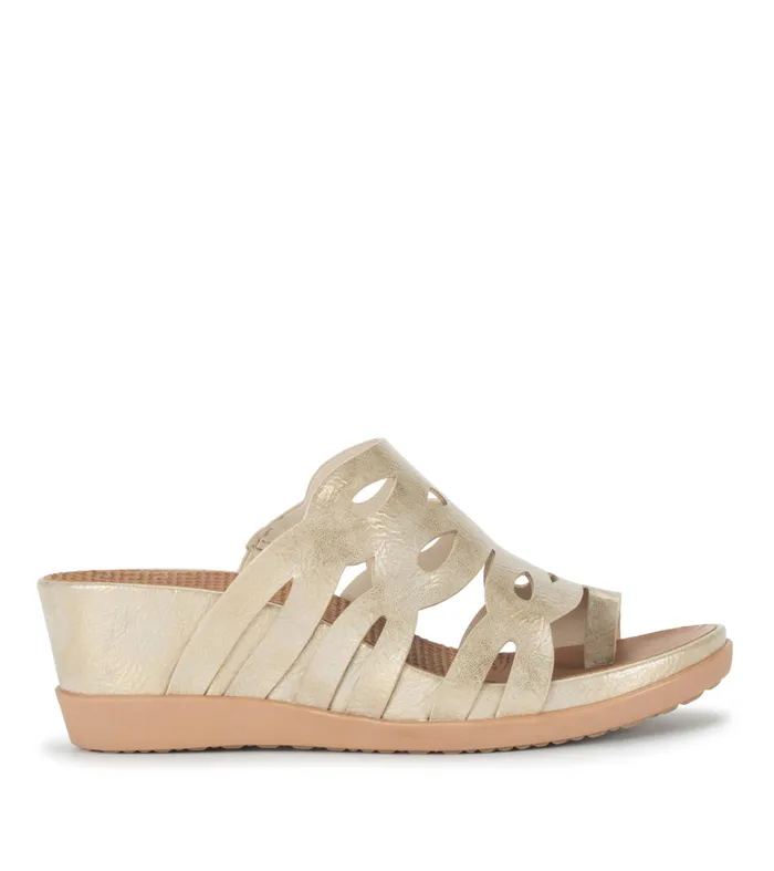 Women Baretraps Posture Plus Sandals Demetra Wedge Slide Sandal Light Gold