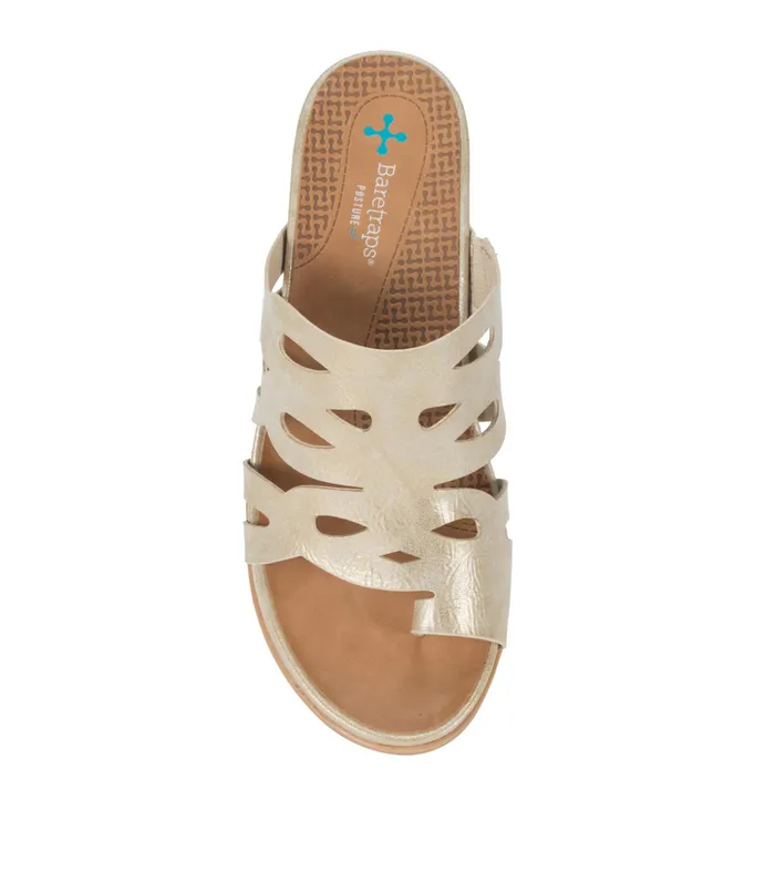 Women Baretraps Posture Plus Sandals Demetra Wedge Slide Sandal Light Gold