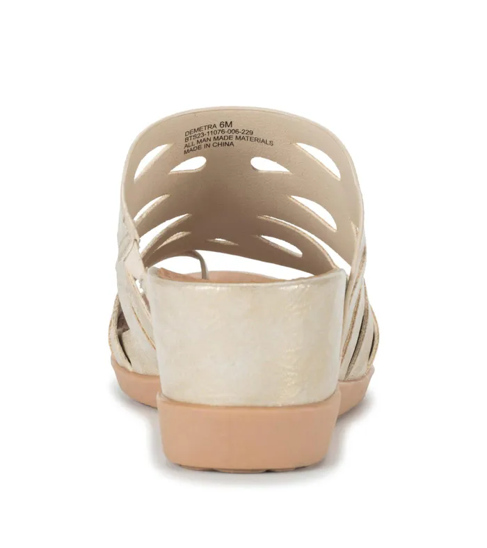 Women Baretraps Posture Plus Sandals Demetra Wedge Slide Sandal Light Gold