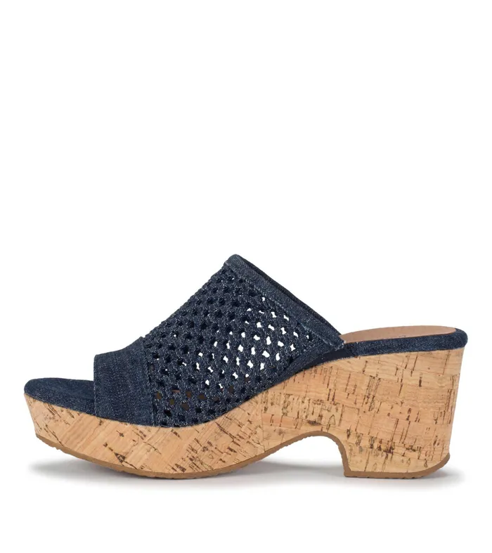 Women Baretraps Slides and Slip On Sandals Bethie Wedge Sandal Dark Denim