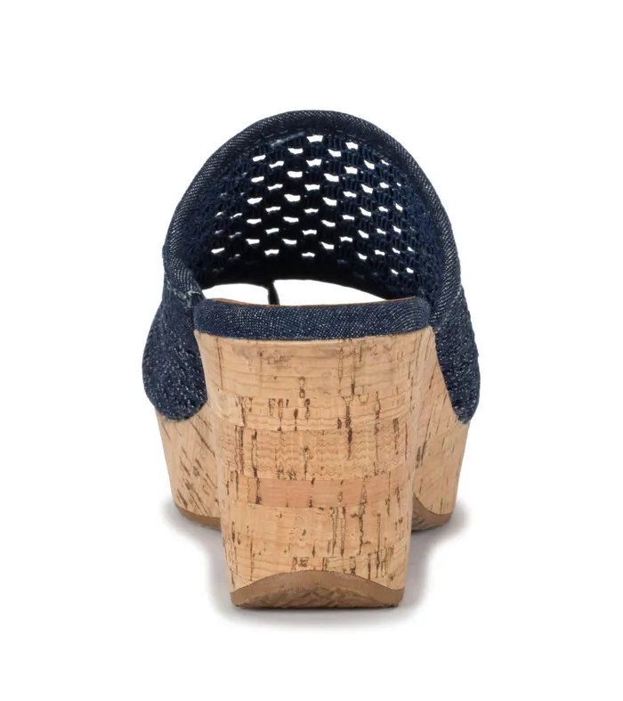 Women Baretraps Slides and Slip On Sandals Bethie Wedge Sandal Dark Denim