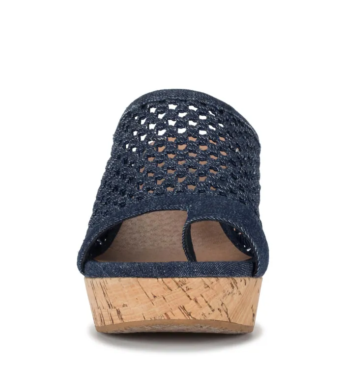 Women Baretraps Slides and Slip On Sandals Bethie Wedge Sandal Dark Denim