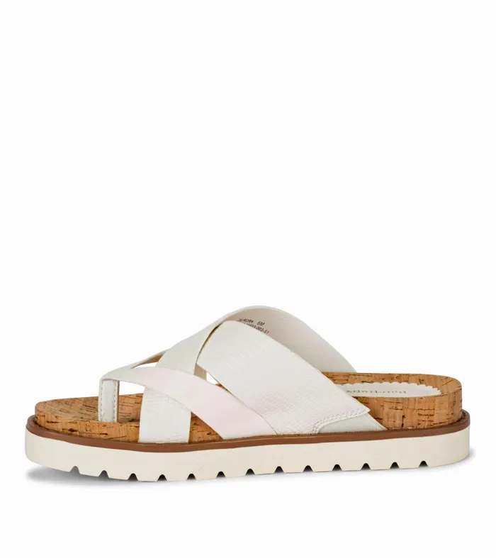 Women Baretraps Slides and Slip On Sandals Deirdra Slide Sandal Cream Lizard