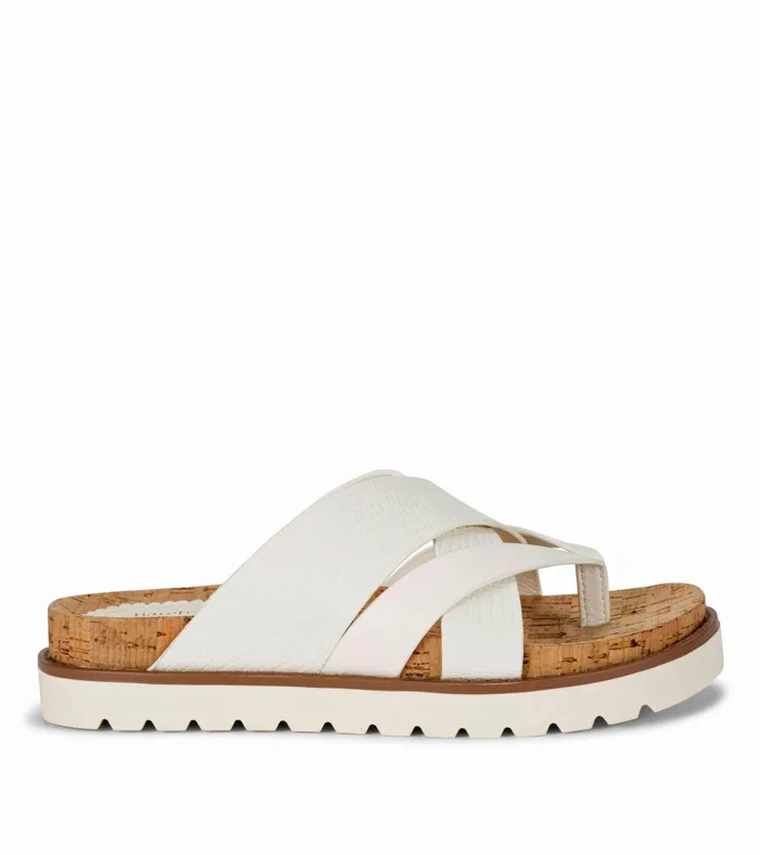 Women Baretraps Slides and Slip On Sandals Deirdra Slide Sandal Cream Lizard