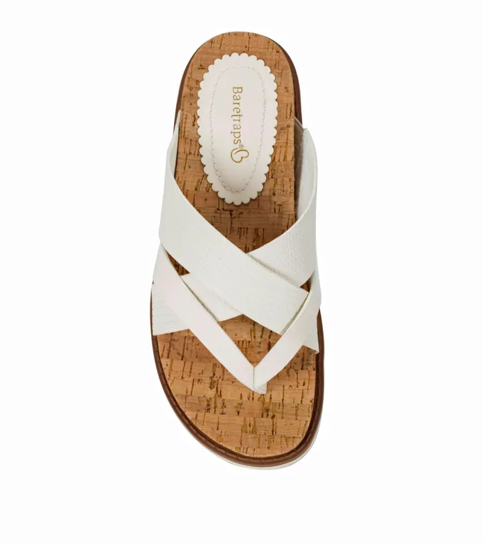 Women Baretraps Slides and Slip On Sandals Deirdra Slide Sandal Cream Lizard
