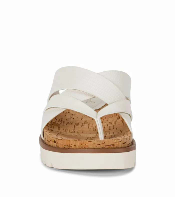Women Baretraps Slides and Slip On Sandals Deirdra Slide Sandal Cream Lizard