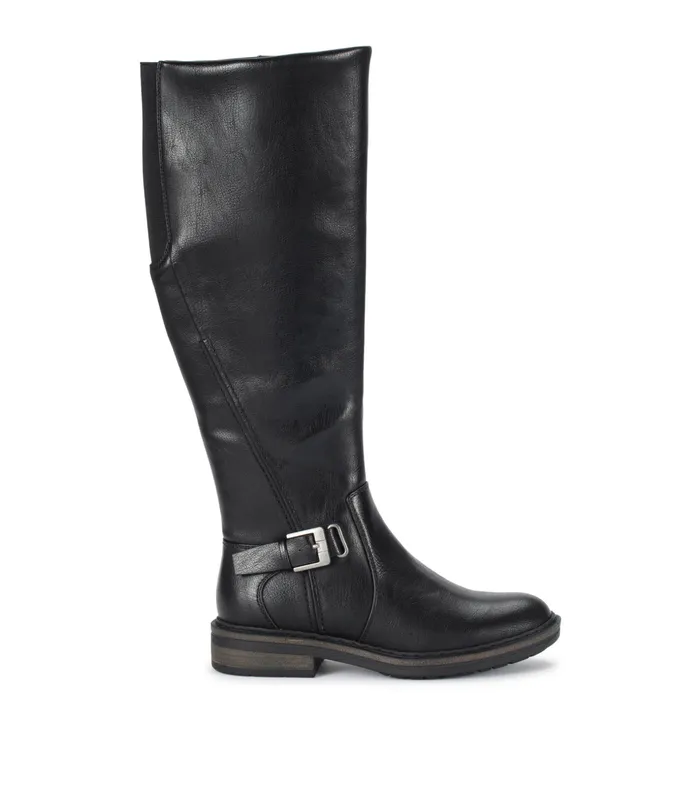 Women Baretraps Wide Calf Boots Autumn Wide Calf Riding Boot Black
