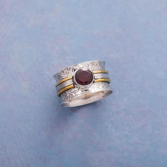 Women Belted Garnet Ring Sundance Catalog Rings