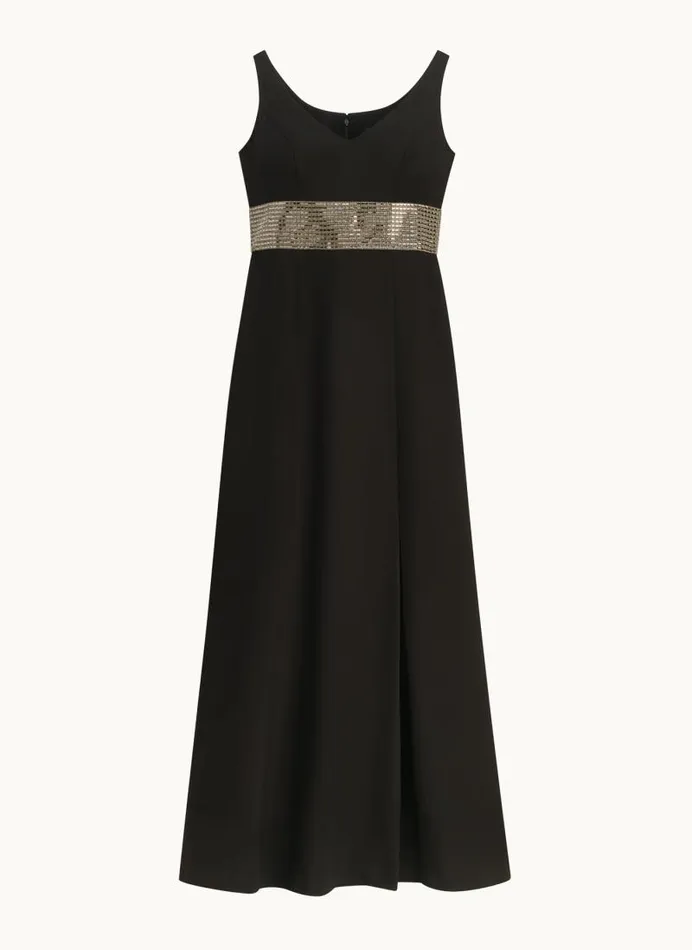 Women BELTED GOWN Blacksilver Donna Karan New York Dresses And Jumpsuits Women BELTED GOWN Blacksilver Donna Karan New York Dresses And Jumpsuits