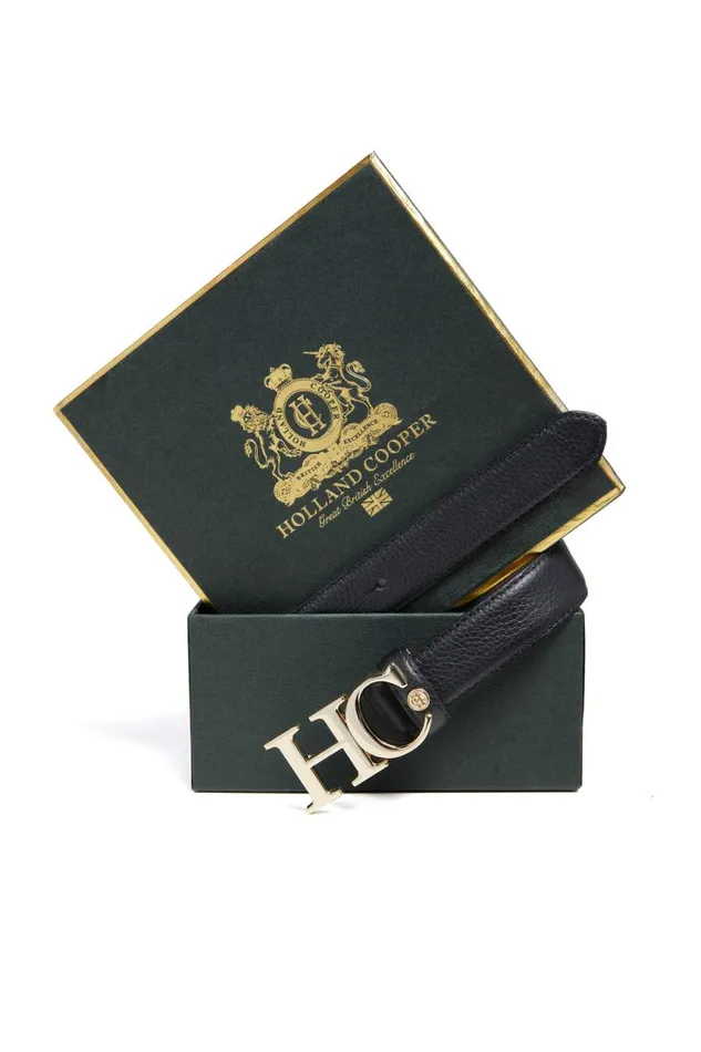 Women Belts Holland Cooper Atelier Slim Logo Belt Black