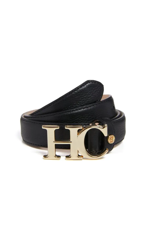 Women Belts Holland Cooper Atelier Slim Logo Belt Black Women Belts Holland Cooper Atelier Slim Logo Belt Black