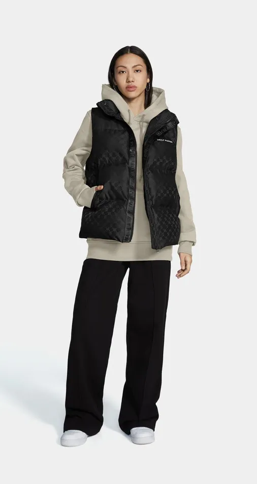 Women Black Monogram Pondo Bodywarmer Daily Paper Jackets Women Black Monogram Pondo Bodywarmer Daily Paper Jackets