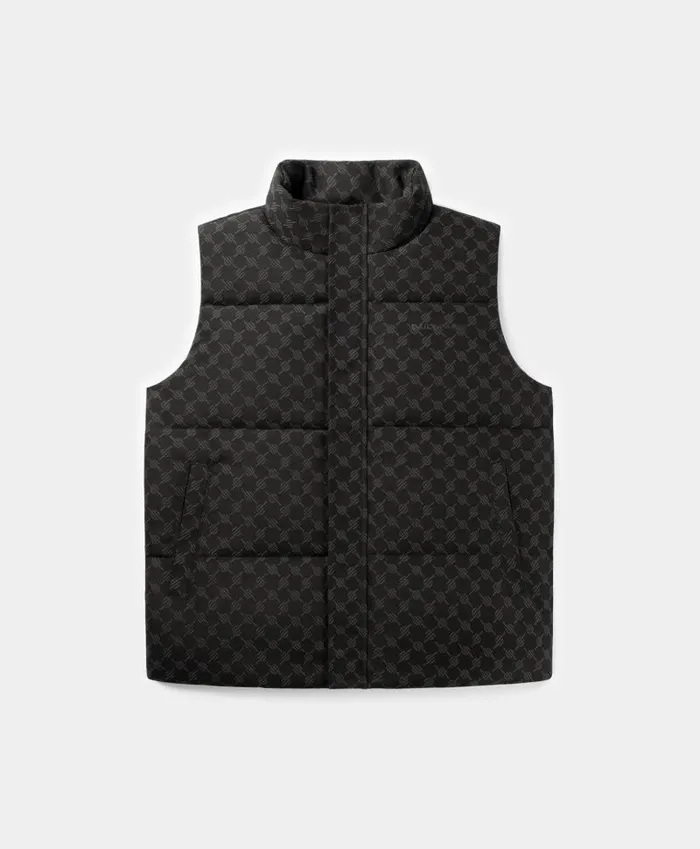 Women Black Pondo Cotton Monogram Bodywarmer Daily Paper Jackets