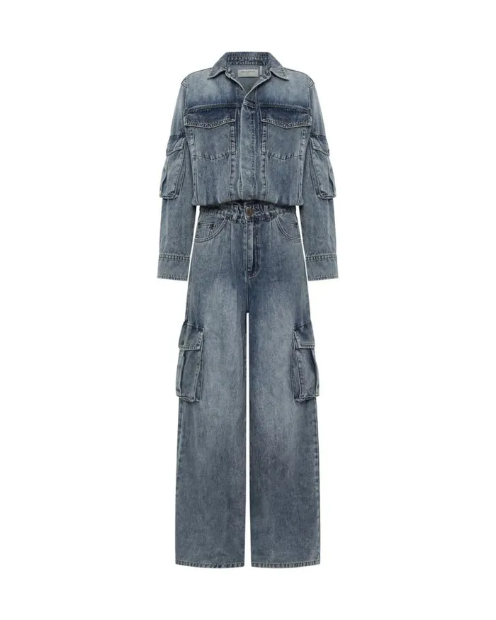 Women BLUE BLOSSOM CARGO TRUCKER OVERALL One Teaspoon Denim Jumpsuits Women BLUE BLOSSOM CARGO TRUCKER OVERALL One Teaspoon Denim Jumpsuits