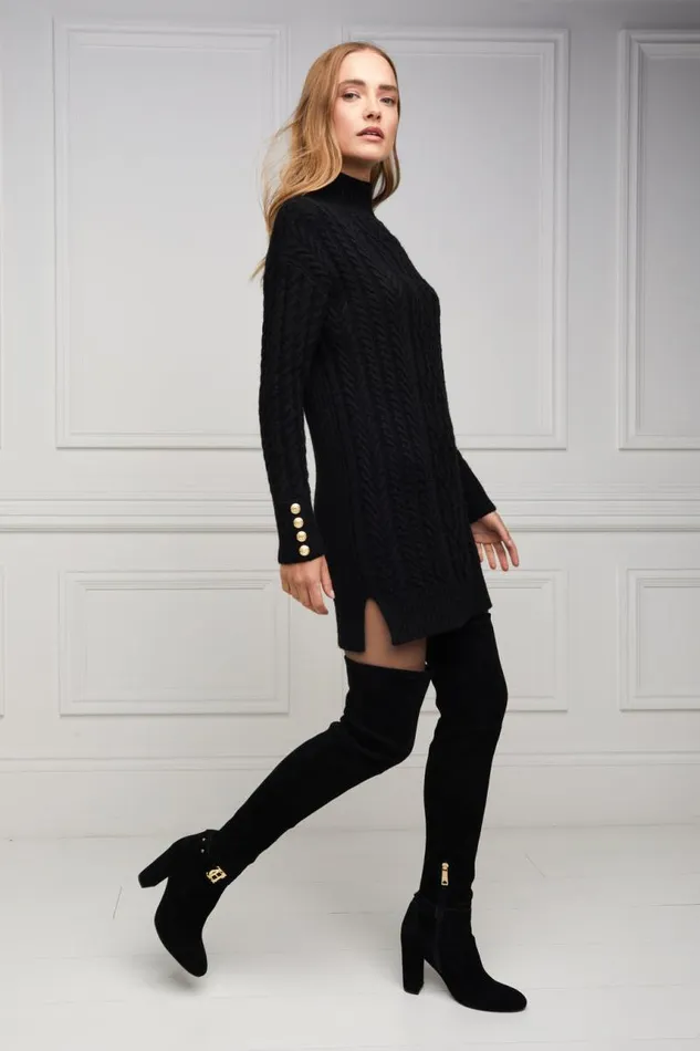 Women Boots Holland Cooper Sloane Over The Knee Boot Black Women Boots Holland Cooper Sloane Over The Knee Boot Black