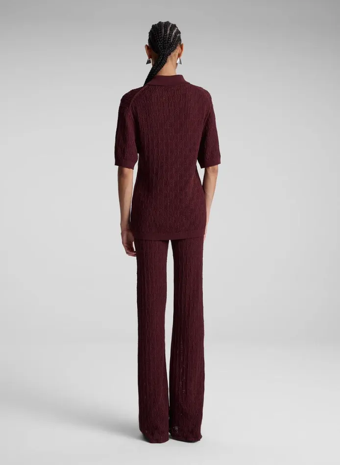 Women Bottoms ALC Keeley Pointelle Knit Pant Burgundy