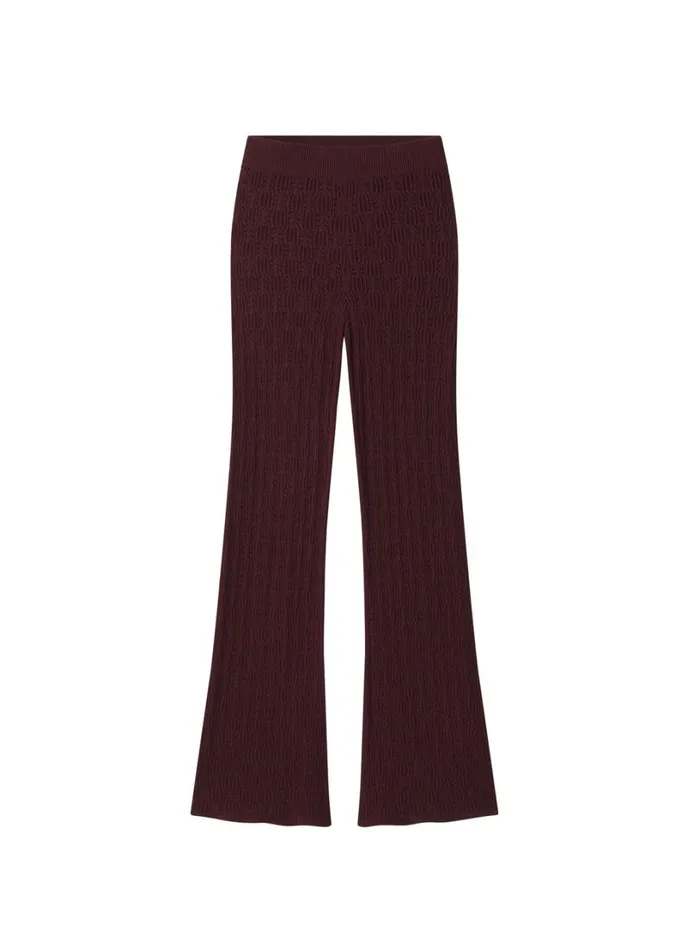Women Bottoms ALC Keeley Pointelle Knit Pant Burgundy