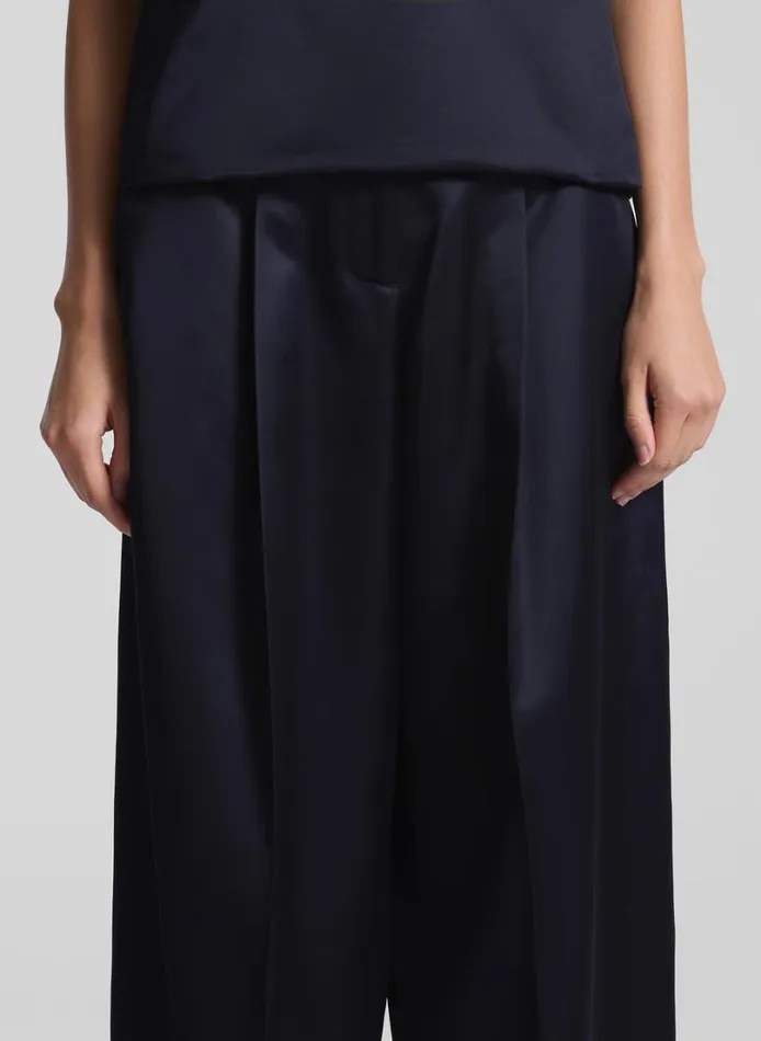 Women Bottoms ALC Ryder Satin Wide Leg Pant Deep Navy