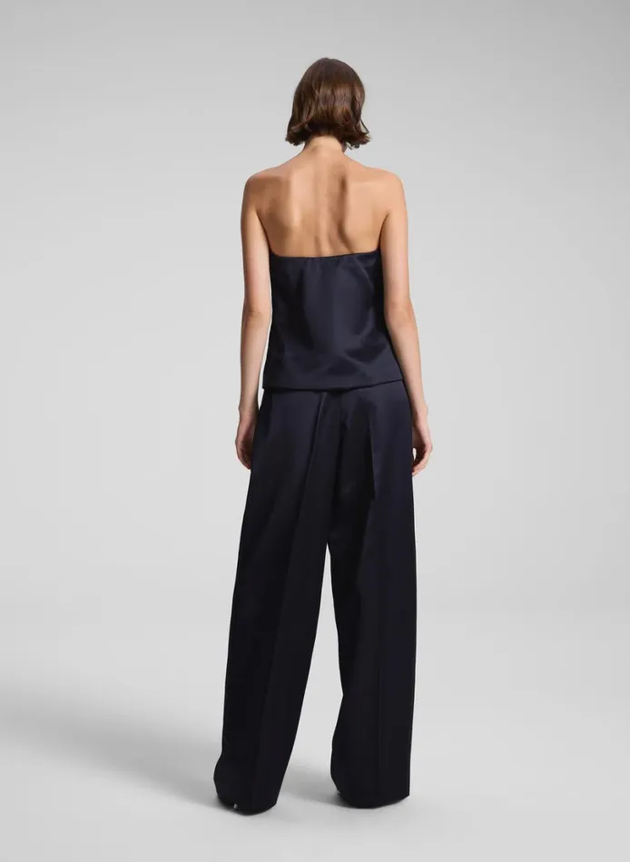 Women Bottoms ALC Ryder Satin Wide Leg Pant Deep Navy