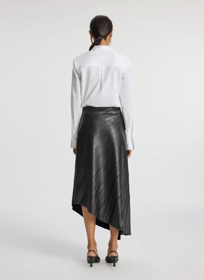 Women Bottoms ALC Tracy Smooth Vegan Leather Skirt Black