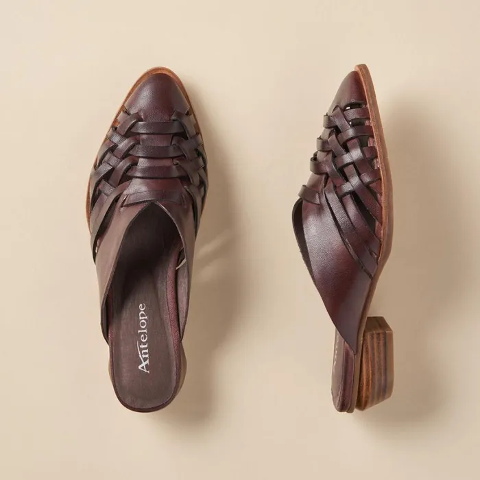 Women Cedre Woven Mules Coffee Sundance Catalog Shoes