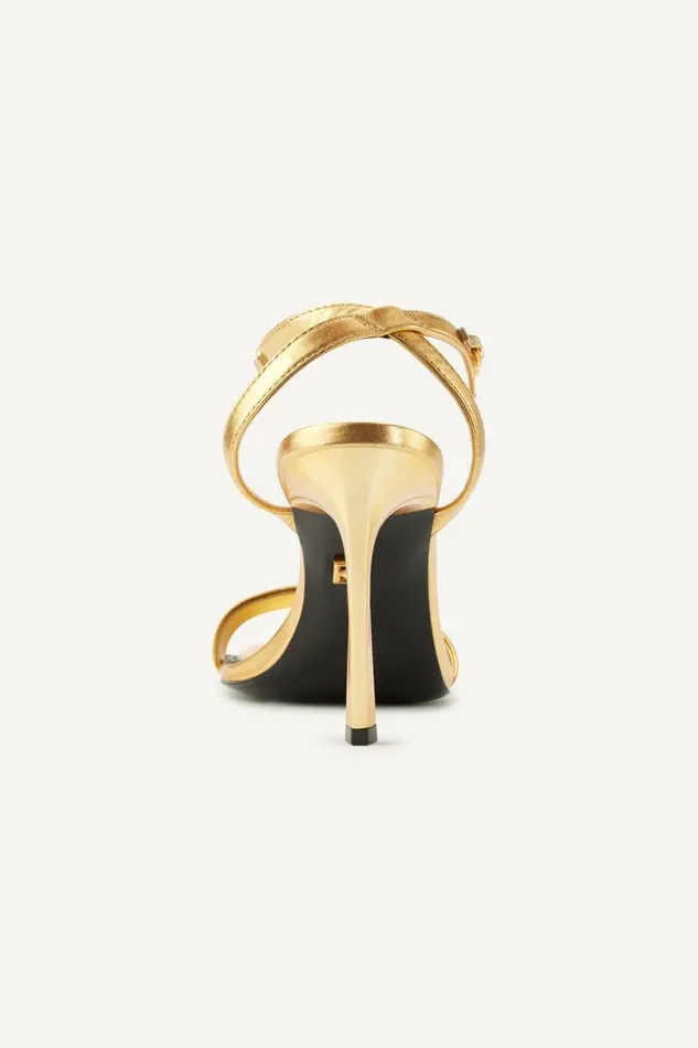 Women CORIN CHAIN ANKLE STRAP SANDAL Gold Donna Karan New York Heels And Wedges