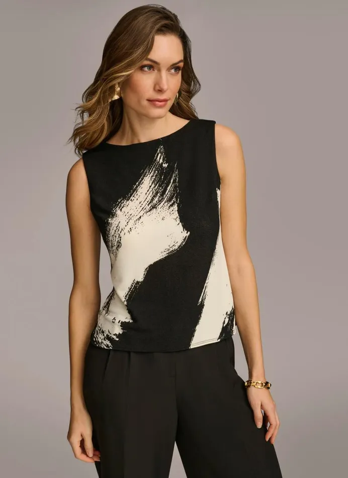 Women CREW NECK LAYERING KNIT Blackcream Donna Karan New York Sweaters And Tops Women CREW NECK LAYERING KNIT Blackcream Donna Karan New York Sweaters And Tops