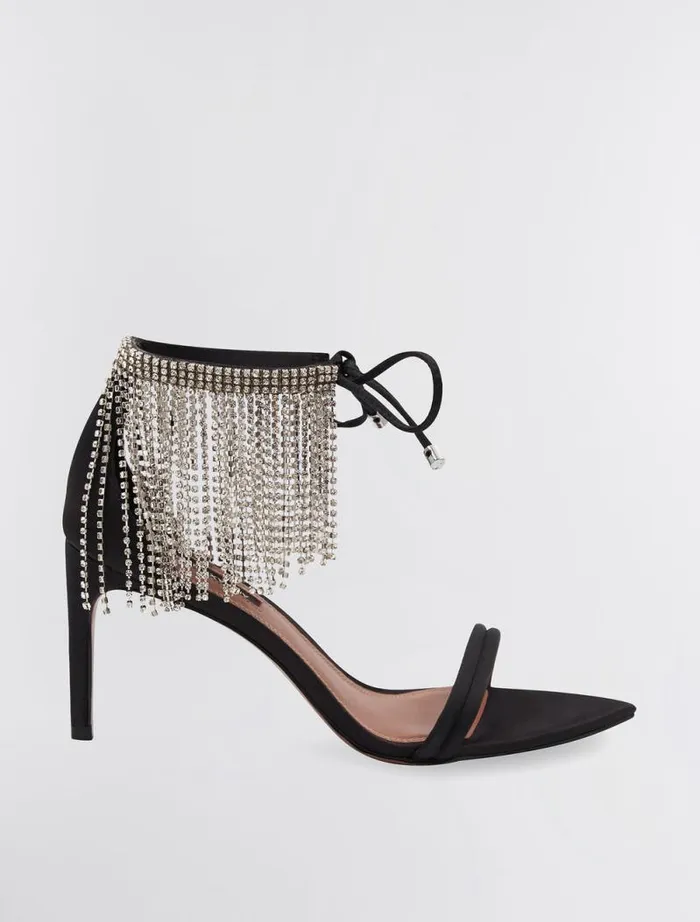 Women Dawn Fringe Sandal Heel Black BCBG Shoes Women Dawn Fringe Sandal Heel Black BCBG Shoes