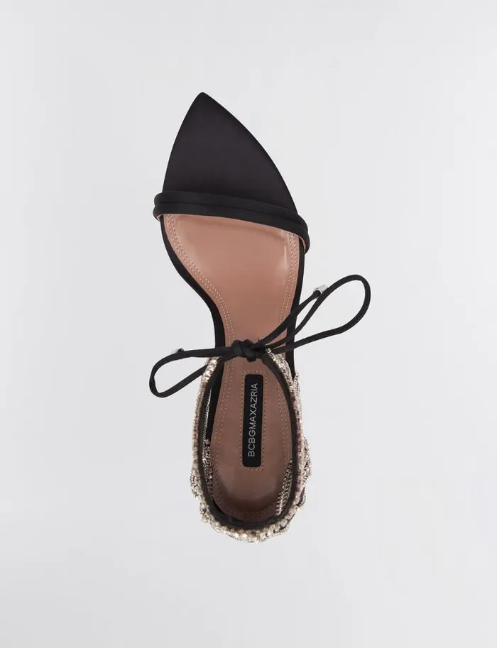 Women Dawn Fringe Sandal Heel Black BCBG Shoes Women Dawn Fringe Sandal Heel Black BCBG Shoes