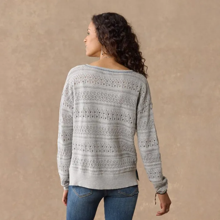 Women Devon Sweater Henley Heather Gray Sundance Catalog Sweaters
