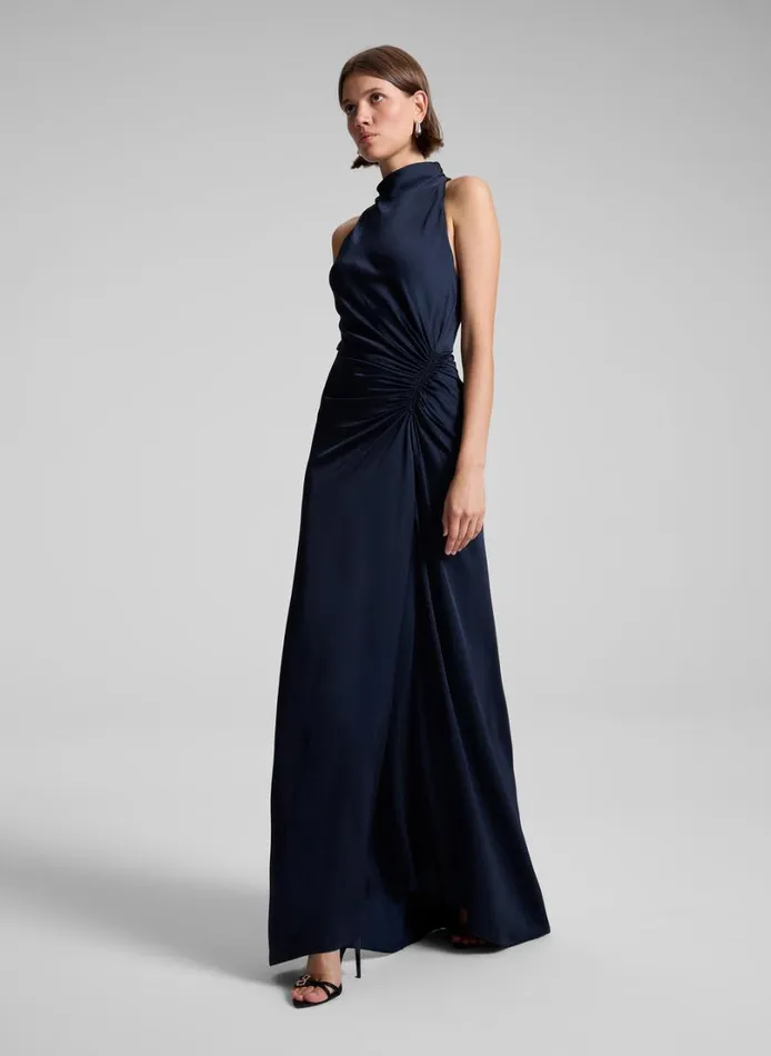 Women Dresses ALC Inez Satin Gown Dark Sapphire