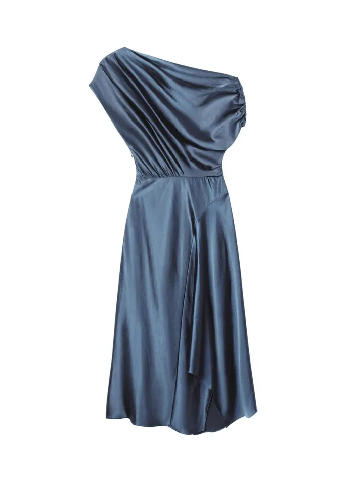 Women Dresses ALC Jasmine Satin Midi Dress Kyanite