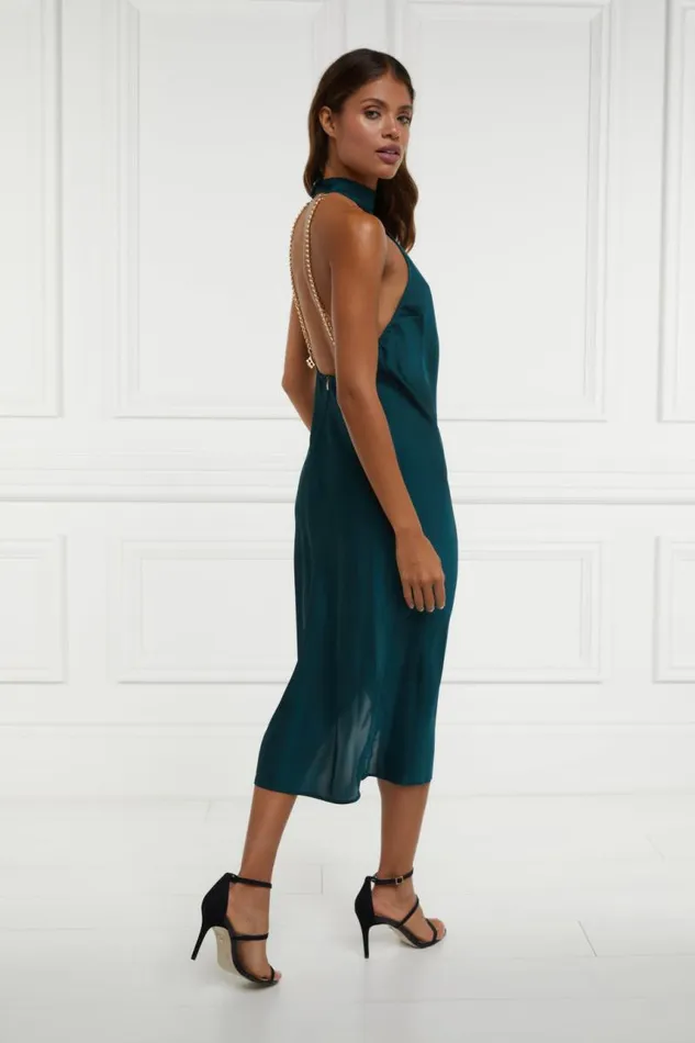 Women Dresses Holland Cooper Florence Satin Dress Emerald