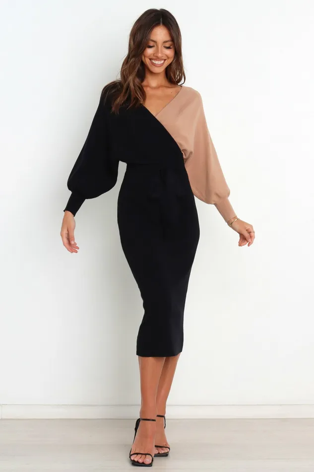 Women Dresses Petal and Pup Nate Dress BlackBeige