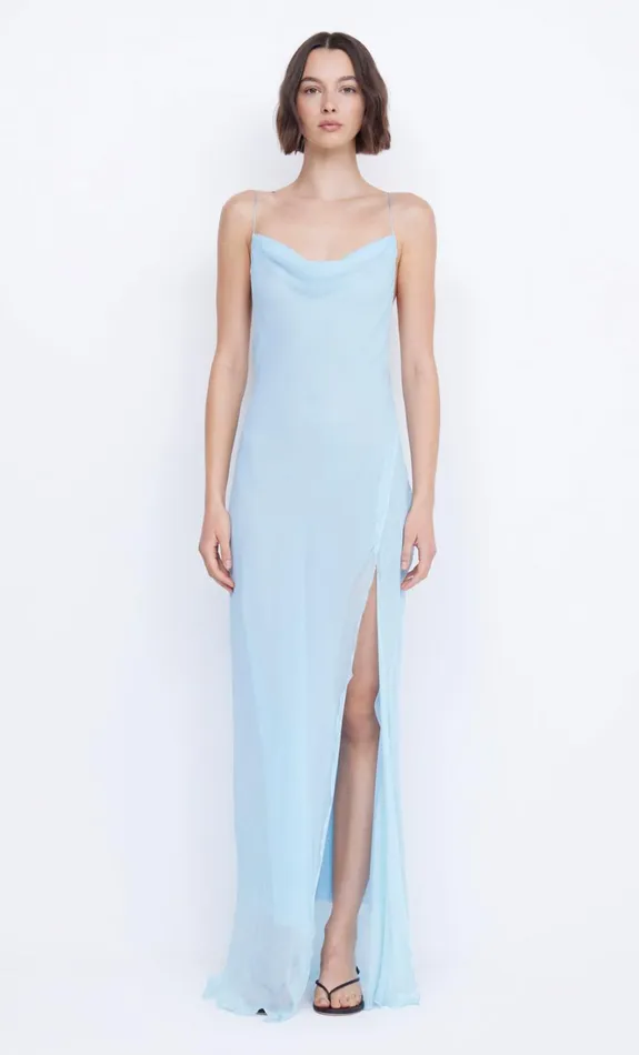 Women ELZETTE SPLIT MAXI DRESS 8211 DOLPHIN BLUE Bec Bridge Wedding Guest