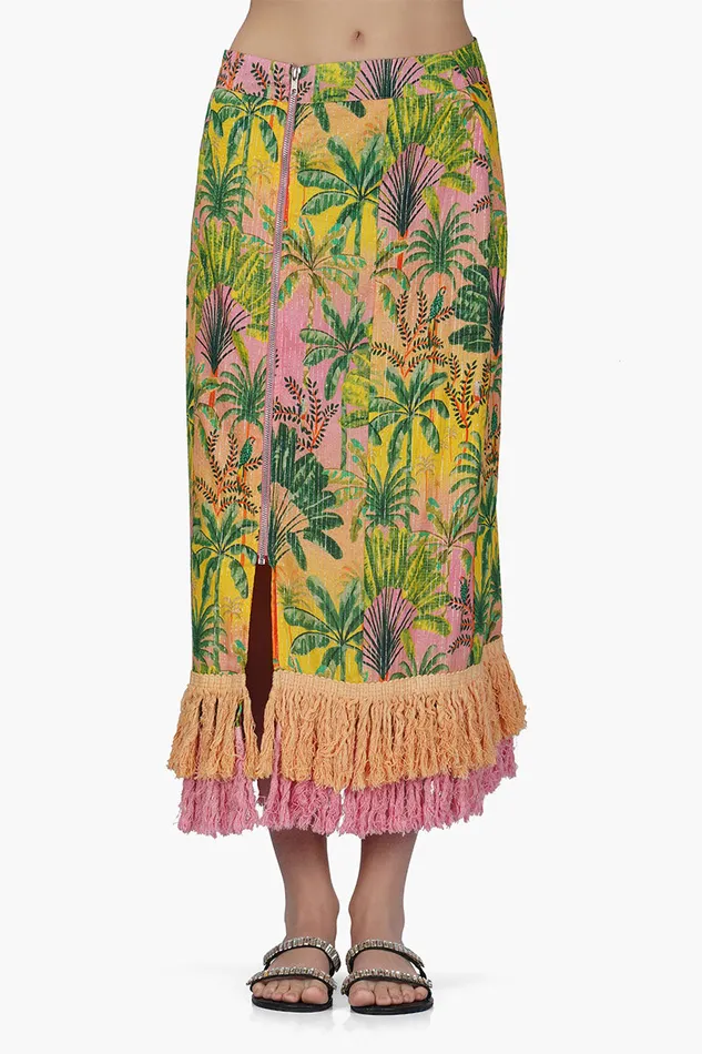 Women Endless Summer Printed Fringes Skirt Skirts America and Beyond