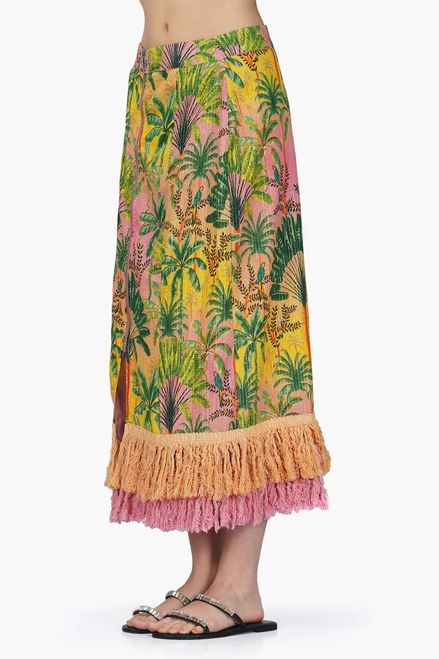 Women Endless Summer Printed Fringes Skirt Skirts America and Beyond
