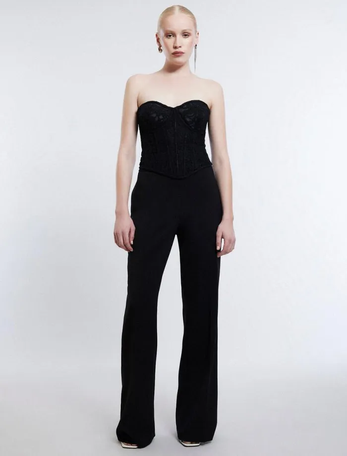 Women Essential Tailored Trouser Black BCBG Bottoms Women Essential Tailored Trouser Black BCBG Bottoms