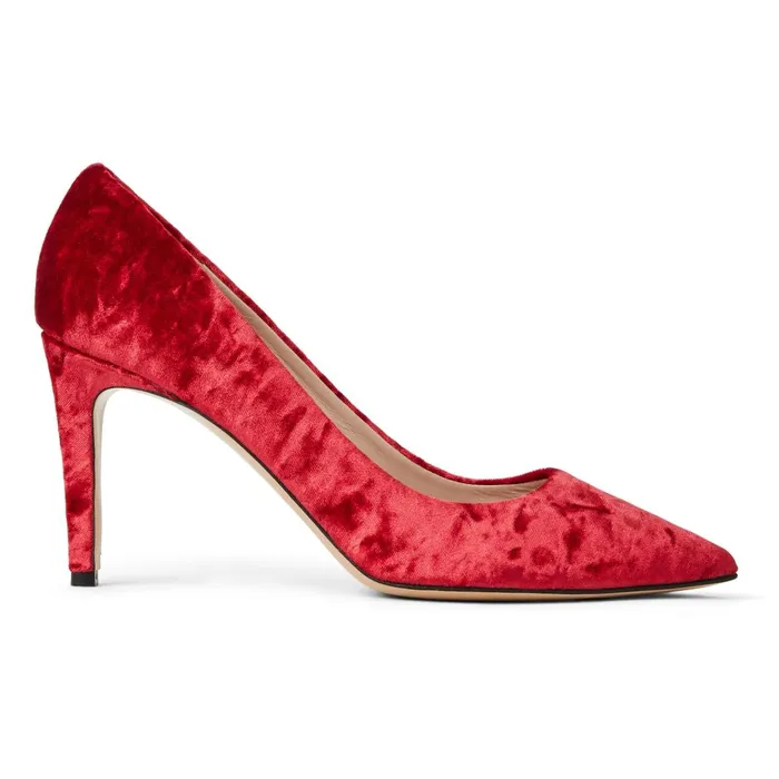 Women Evening Bruno Magli Telma Pointed Toe Pump Red Velvet Women Evening Bruno Magli Telma Pointed Toe Pump Red Velvet