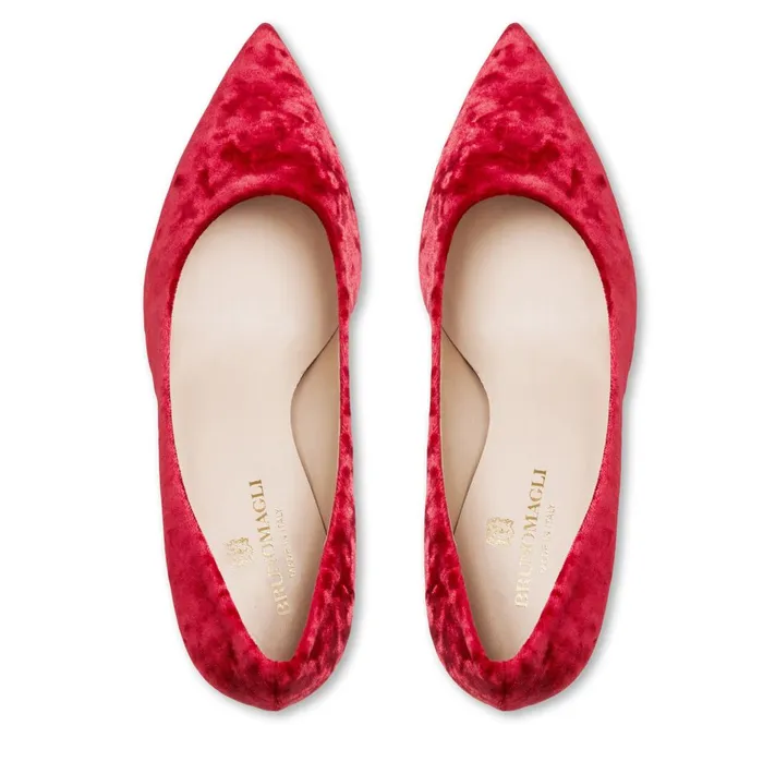 Women Evening Bruno Magli Telma Pointed Toe Pump Red Velvet Women Evening Bruno Magli Telma Pointed Toe Pump Red Velvet