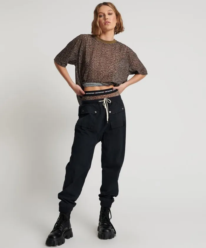 Women FADED BLACK CADET PANTS One Teaspoon Bottoms