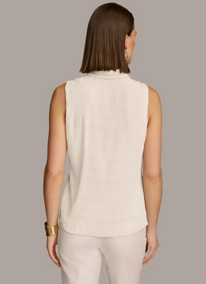 Women FAUX WRAP PEPLUM TOP Cream Donna Karan New York Sweaters And Tops Women FAUX WRAP PEPLUM TOP Cream Donna Karan New York Sweaters And Tops