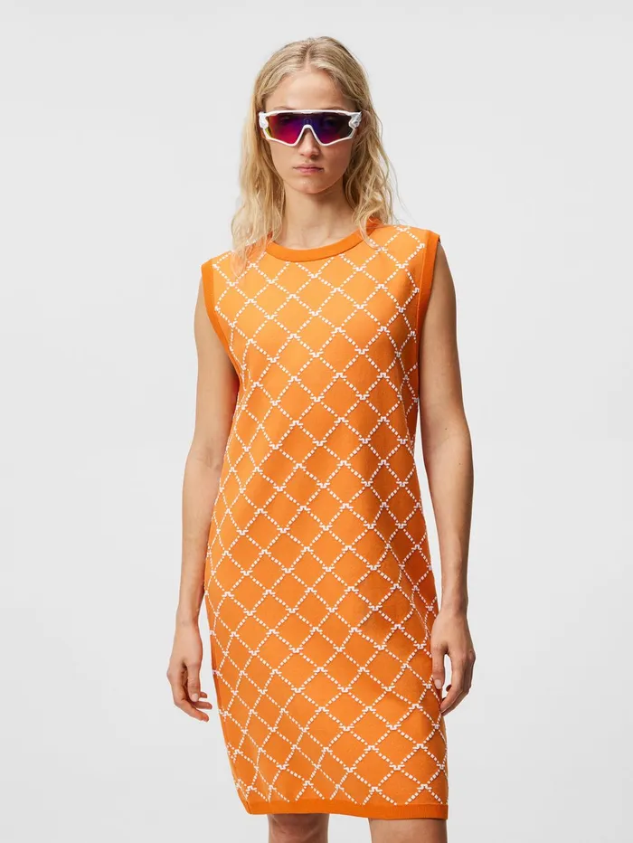 Women Fiona Knitted Dress Russet Orange JLindeberg Dresses