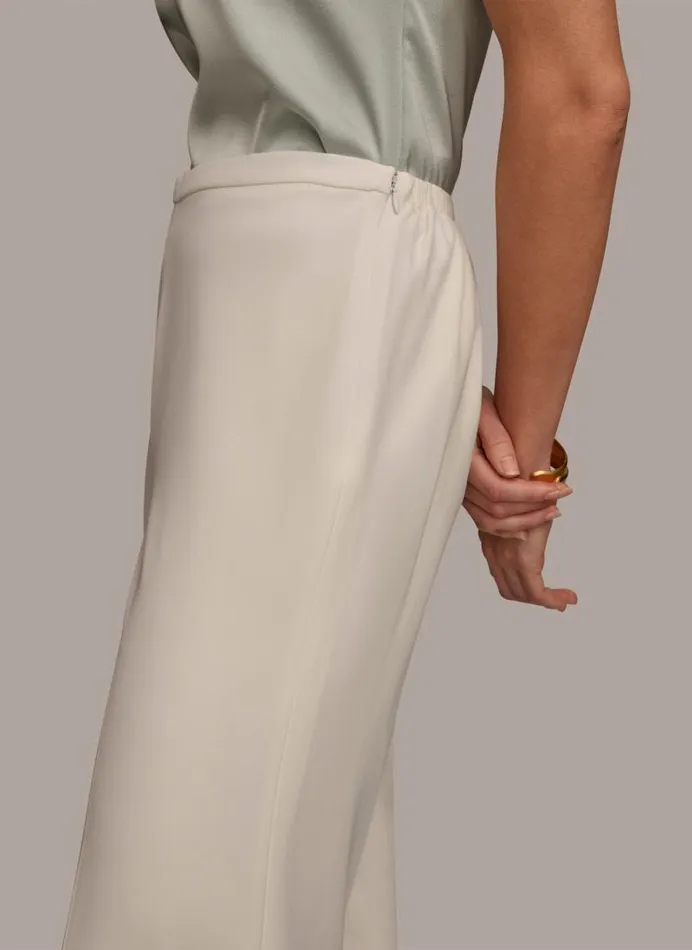 Women FLAT FRONT WIDE LEG PANT Cream Donna Karan New York Pants Women FLAT FRONT WIDE LEG PANT Cream Donna Karan New York Pants